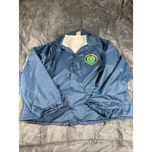 Vintage Cardinal FAA Coaches Jacket Mens Large Blue Nylon Windbreaker USA Made